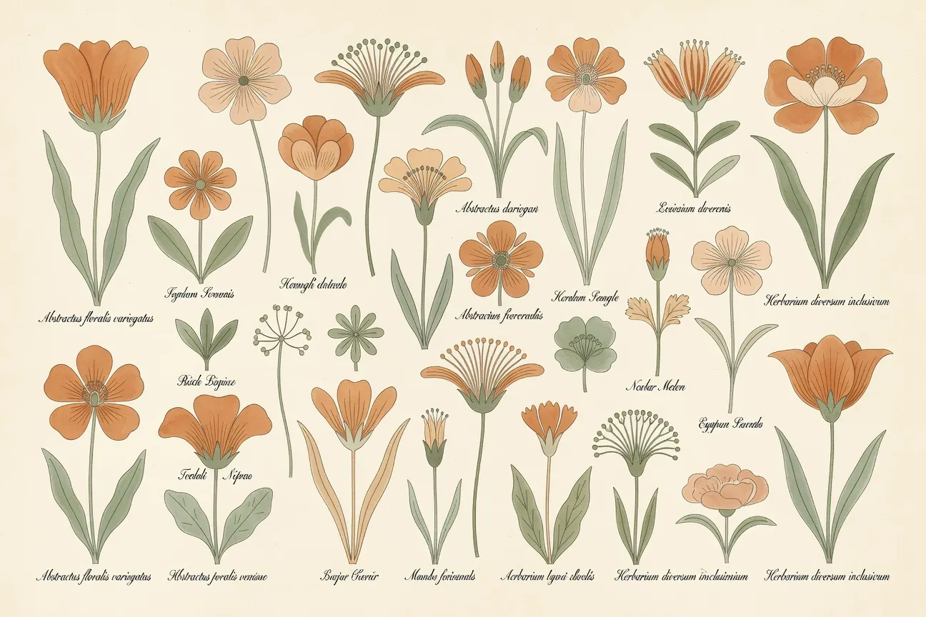 Cross-cultural anatomical diversity — editorial botanical plate