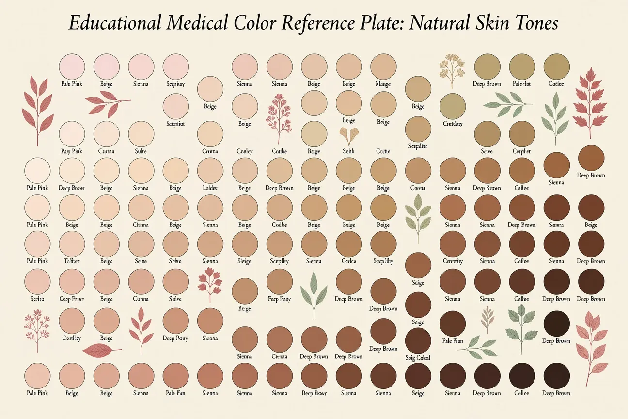 Palette de couleurs naturelles du clitoris - illustration botanique