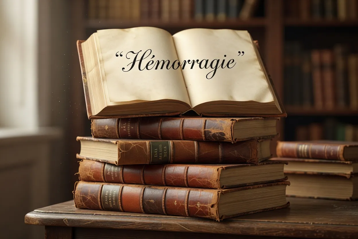 Pages de dictionnaire ancien ouvert sur l'entrée clitoris, encre brune sur papier vergé jauni