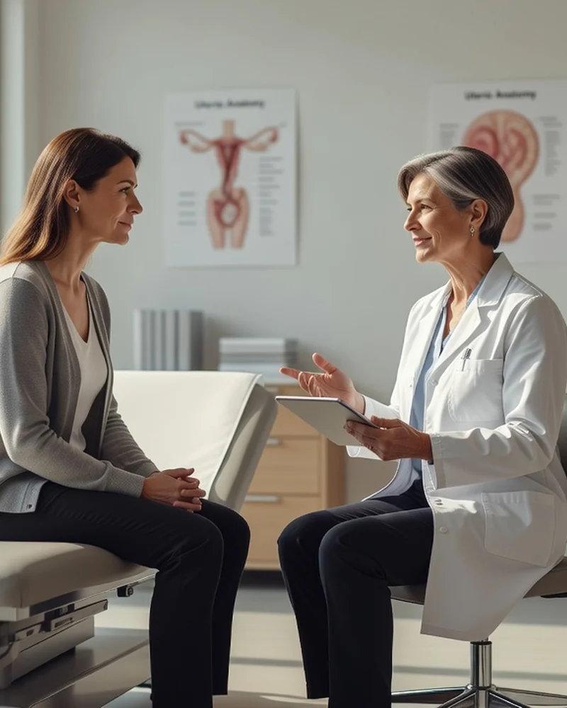 Femme soulageant ses douleurs pelviennes d’endométriose avec une bouillotte, assise sur un canapé